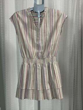 Tart Collections Multicolor Striped Smocked Waist Sleeveless Mini Dress